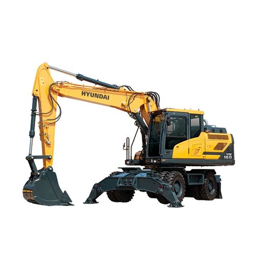Miniescavadeira - HW160 - HYUNDAI HEAVY INDUSTRIES - de rodas / a diesel / para construção civil
