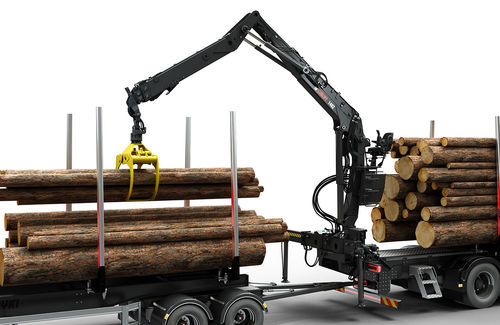 Grua florestal com lança articulada - 140Z, 150Z series - Hiab - montada em caminhão