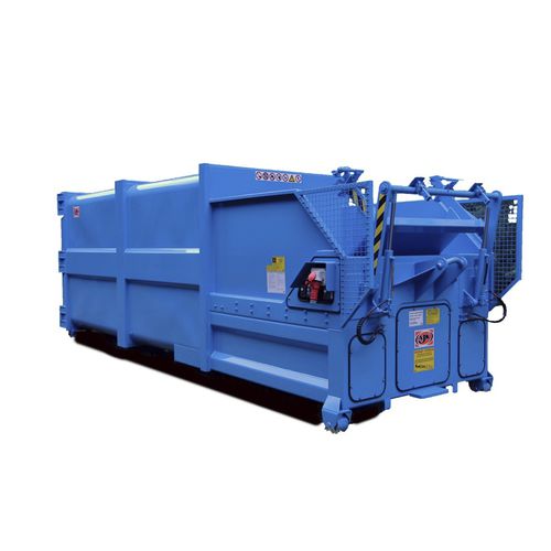 Compactador de resíduos estacionário - L series - AJK NV - monobloco / horizontal / hidráulico