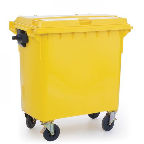 Contêiner de lixo em PEAD - U803 - Mailbox: Stamford Products Ltd - com tampa / com 4 rodas