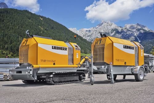 Bomba de concreto estacionária - KTP series - GOKER Contruction Machines - para obras / elétrica
