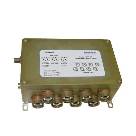 Switch de rede gerenciável - RJSML-8ELMG - AMPHENOL SOCAPEX - 8 portas / Gigabit Ethernet / RJ45