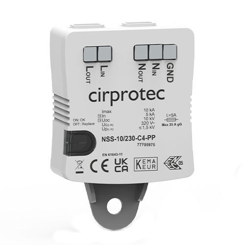 Dispositivo de proteção contra surtos de tipo 2 - NSS-10/230-C4-PP - Cirprotec - de tipo 3 / classe II / classe III