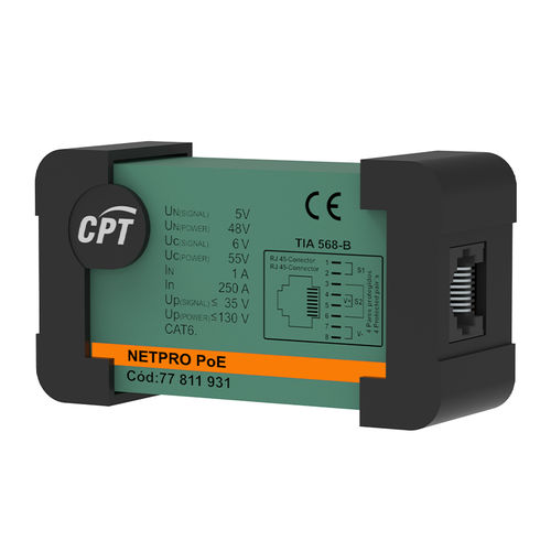 Dispositivo de proteção contra surtos para cabo Cat6 - NETPRO 1P POE (CAT 6) - Cirprotec - para redes Cat5 e Cat6 / para rede Ethernet / para usina de energia fotovoltaica