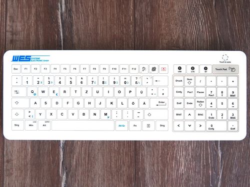 Teclado embutido - GLAS-TASTATUR-WH-TPW-NP - WES Systeme Electronic GmbH - capacitivo / com touchpad / USB