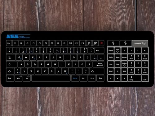 Teclado embutido - GLAS-TASTATUR-BL-TPU-NP - WES Systeme Electronic GmbH - capacitivo / com touchpad / para aplicações industriais