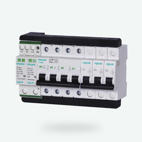 Dispositivo de proteção contra surtos de tipo 2 - Vigivolt COMBI4PT - Toscano Linea Electronica - contra correntes transitórias / trifásico
