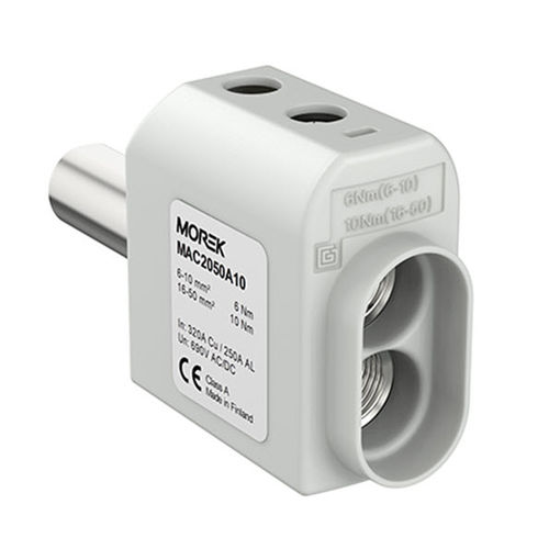 Conector de alimentação elétrica - MAC2050A10 - MOREK - redondo / de parafuso / isolado