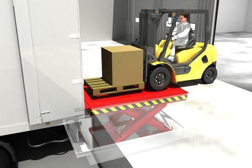 Mesa elevatória tipo tesoura - Loading Systems International - hidráulica / estacionária / para doca de carga