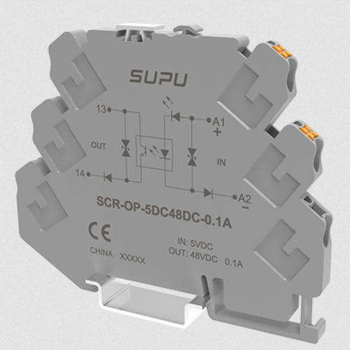 Relé de estado sólido CC - SCR-OP-5DC48DC-0.1A - Ningbo SUPU Electronics Co., Ltd. - CA / para trilho DIN / de acoplamento