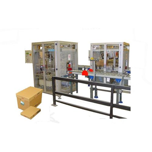 Máquina grampeadora para caixas - A02  - MEZGER Heftsysteme - com 2 cabeças / automática
