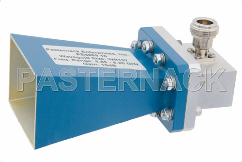 Antena tipo corneta - WR-137  - Pasternack Enterprises, Inc. - com adaptador / para guias de onda
