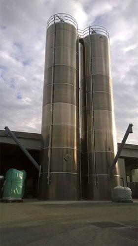 Silo cilíndrico-cônico - GP DI PIAZZON S.r.l. - para serviço exterior / em aço inoxidável / em alumínio