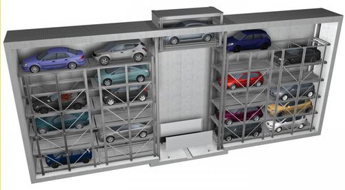 Plataforma para estacionamento deslizante - Slimparker 557 Shaft - Otto Wöhr GmbH - multinível