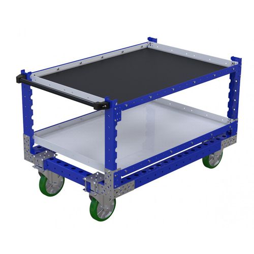 Carrinho de movimentação - Q-100-0957  - FlexQube - metálico / com prateleiras / de placas