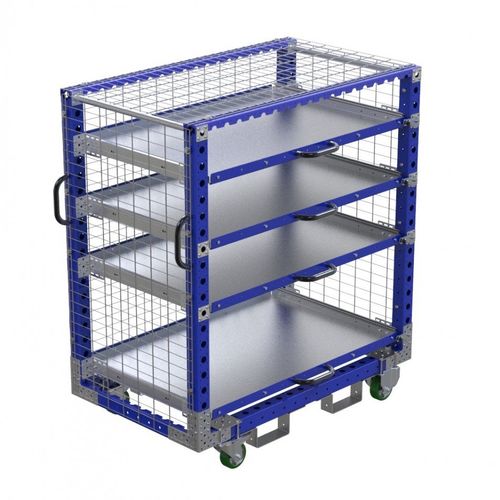 Carrinho de movimentação - Q-100-0508  - FlexQube - em fio metálico / com prateleiras / com rodízios