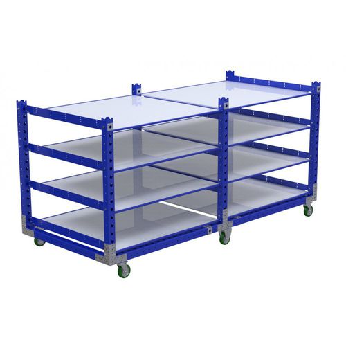 Carrinho de movimentação - Q-100-0760  - FlexQube - metálico / 4 níveis / com seis rodas