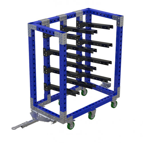Carrinho de movimentação - Q-100-0769  - FlexQube - metálico / com seis rodas