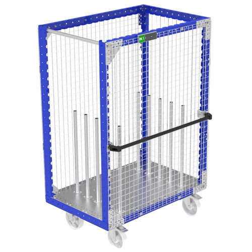 Carrinho de movimentação - Q-100-0912  - FlexQube - em fio metálico / com plataforma / com rodízios