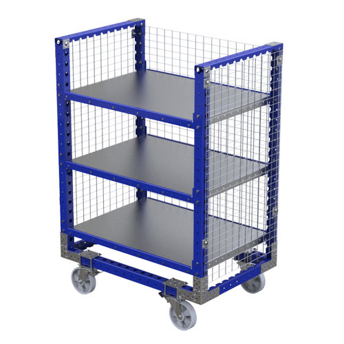 Carrinho de movimentação - Q-100-0316  - FlexQube - em fio metálico / 3 níveis / porta-caixas