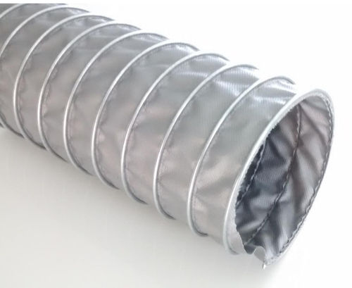 Duto de ventilação flexível - ABC 300 TISSU M0 - ABC FLEX - de tecido de fibra de vidro revestido com silicone / espiral