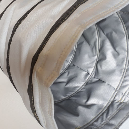 Duto de ventilação flexível - ABC VENTUBE 400 - ABC FLEX - em aço / de tecido de fibra de vidro revestido com silicone / espiral