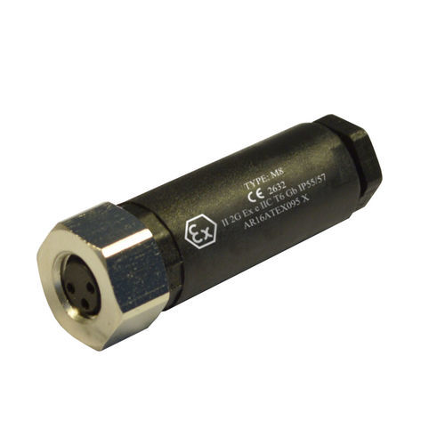 Conector M8 - 08FC3000-S-ATEX - H.T.P. - de alimentação elétrica / reto / circular