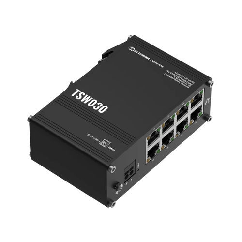 Switch de rede não gerenciável - TSW030 - TELTONIKA SAS - 8 portas / para trilho DIN / integrado