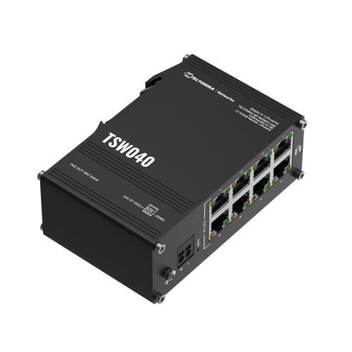 Switch de rede não gerenciável - TSW040 - TELTONIKA SAS - 8 portas / para trilho DIN / integrado
