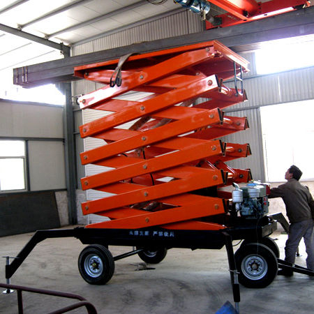 Plataforma elevatória tipo tesoura com rodas - a11004 - Jinan Juxin Machinery Co., Ltd. - para ambientes internos e externos / para obras / para aplicações industriais