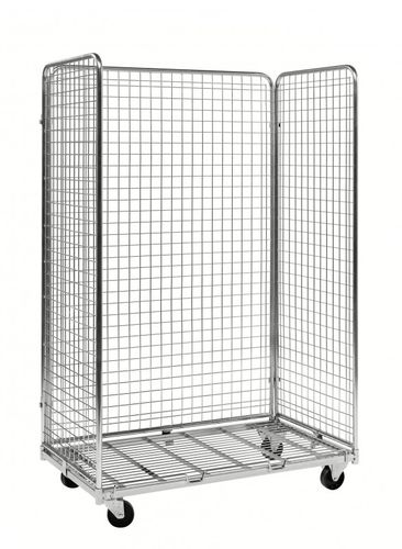 Container aramado com rodas de tela metálica - 885006625  - FIMM - 3 tabuleiros