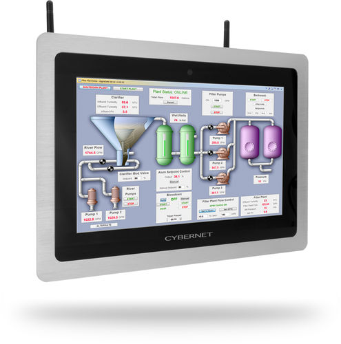 Painel PC com tela sensível ao toque capacitiva PCAP - iPC M12 - Cybernet - 12" / 1920 x 1080 / Intel® Celeron J1900