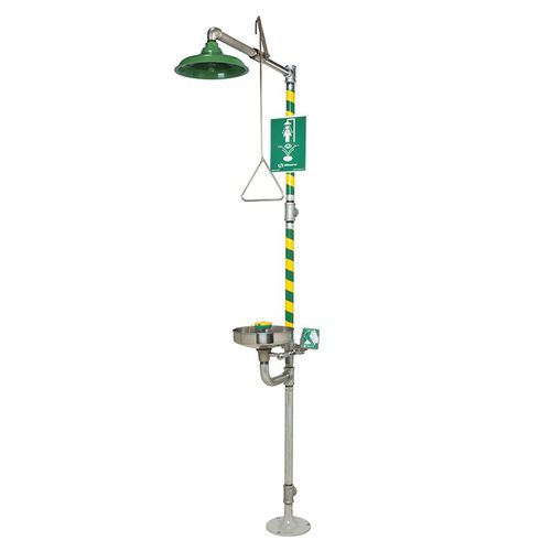 Chuveiro de segurança de piso - 8300-8309 - Haws Corporation - com lava-olhos/face / em material plástico