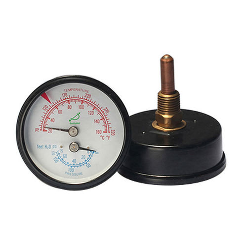 Manômetro termômetro com mostrador analógico - WHT-12S - Shanghai QualityWell industrial CO.,LTD. - com tubo de Bourdon / para aplicações marítimas / para óleo