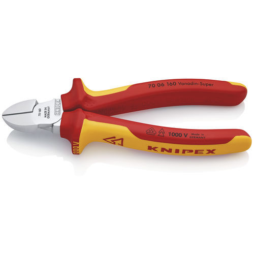Alicate de corte - 70 06 160 - KNIPEX - para arame / para cabos / em aço