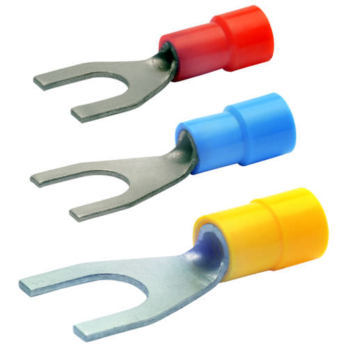 Terminal sem solda de garfo - 619C3 - 650C10 - Klauke - tubular / isolado