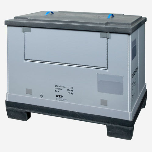 Caixa-palete em material plástico - Quad Box Duo - KTP Kunststoff Palettentechnik - de transporte / dobrável / com tampa