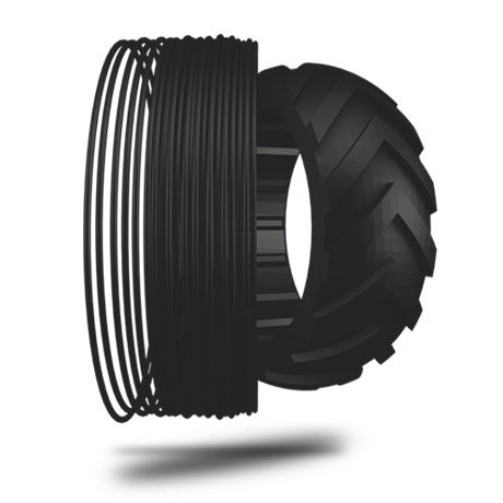 Filamento de TPU para impressora 3D - TPU 80 SHORE A - WASP - 2,85 mm / preto / branco