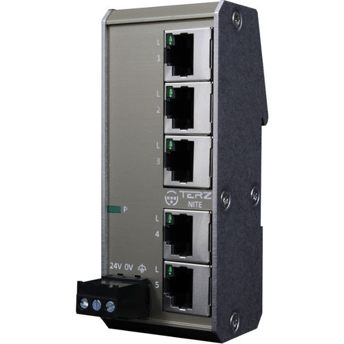 Switch de rede não gerenciável - NITE-RF - TERZ Industrial Electronics GmbH - 5 portas / para trilho DIN / RJ45