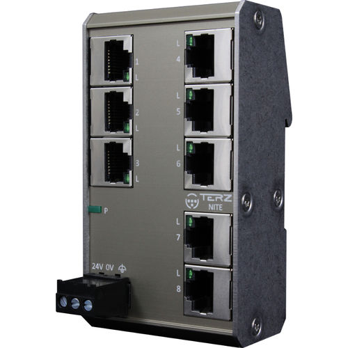 Switch de rede não gerenciável - NITE-RF - TERZ Industrial Electronics GmbH - 8 portas / para trilho DIN / RJ45