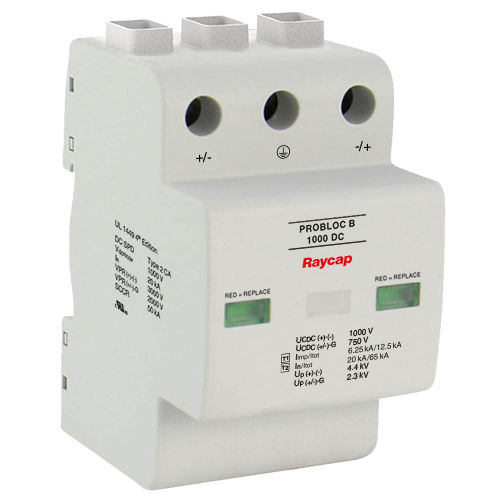 Dispositivo de proteção contra surtos de tipo 2 - ProBloc B 1000 DC - Raycap - de tipo 1 / do tipo 1CA / para rede elétrica