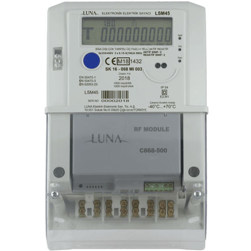 Medidor de energia elétrica trifásico - LSM45 - Luna Elektrik - de parede / RS-485 / 50 Hz