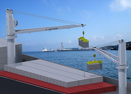 Guindaste de convés - Nucleon (Xinxiang) Crane Co., Ltd. - fixo / com lança articulada / para aplicações offshore