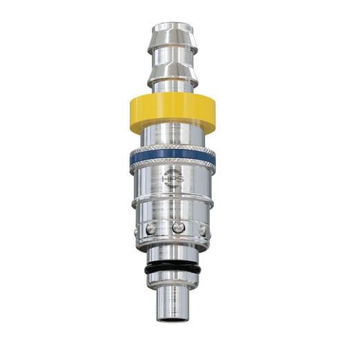 Conexão com válvula - HPS International - hidráulica / push-to-lock / em latão niquelado