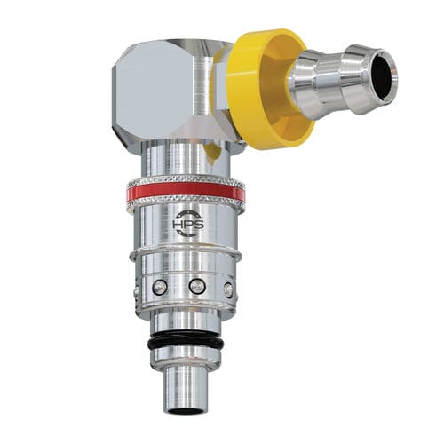 Conexão com válvula - HPS International - hidráulica / push-to-lock / cotovelo de 90°