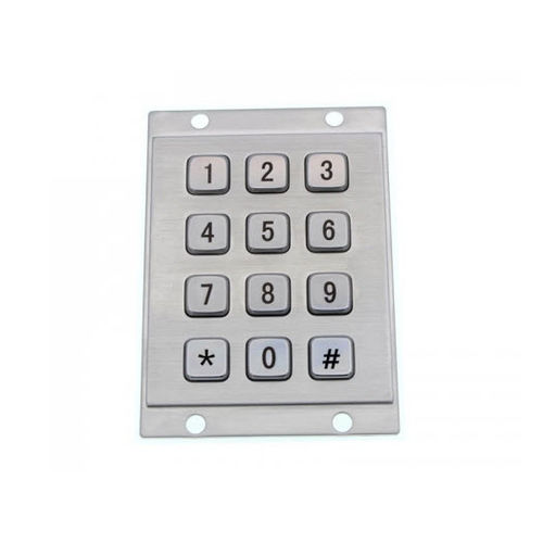 Teclado numérico 12 teclas - D-8208A - ShenZhen DAVO Electronics Co., Ltd - embutido / em aço inoxidável / em aço inoxidável