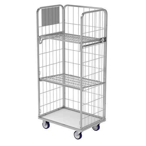 Container aramado com rodas para têxteis - AV 8358-1,82 - SAMARIT S.R.O. - com prateleiras / de tela metálica / 3 tabuleiros
