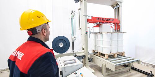 Máquina de arquear automática - Keramik Makina Sanayi ve Ticaret A.Ş - de pacotes / para produtos acabados / com prensa