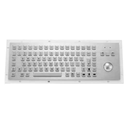 Teclado em aço inoxidável - KY-PC-F2 - Shenzhen KEYU Co., Ltd  - embutido / com teclas mecânicas / mouse integrado com 2 teclas