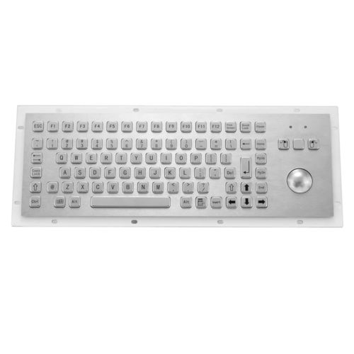 Teclado em aço inoxidável - KY-PC-F2 - Shenzhen KEYU Co., Ltd  - embutido / com teclas mecânicas / mouse integrado com 2 teclas